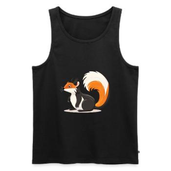 Skunk Aquarelle Colorée Dessin Animé Kawaii Animal - Débardeur bio Premium Homme - noir - Devant - AI Model Male 178 light (178cm)