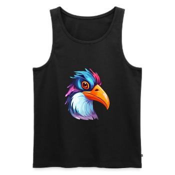 Pinguin Buntes Aquarell Cartoon Kawaii Tier - Männer Premium Bio Tank Top - Schwarz - Vorne - Michal (187cm)