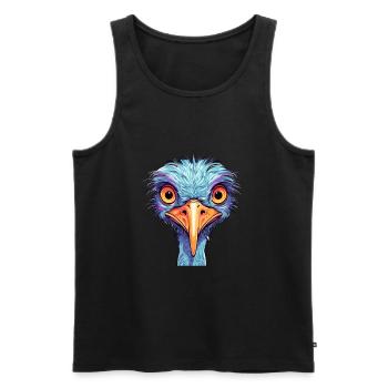 Strauß buntes Aquarell Cartoon Kawaii Tier - Männer Premium Bio Tank Top - Schwarz - Vorne - Michal (187cm)