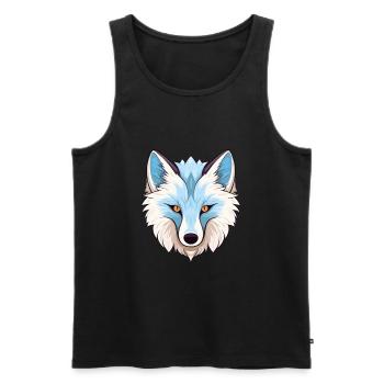Arktisfuchs Bunte Aquarell-Karikatur Kawaii Anim - Männer Premium Bio Tank Top - Schwarz - Vorne - AI Model Male 178 light (178cm)