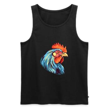 Hen Colorful Watercolor Cartoon Kawaii Animal - Men's Premium Organic Tank Top - black - Front - AI Model Male 178 light (178cm)
