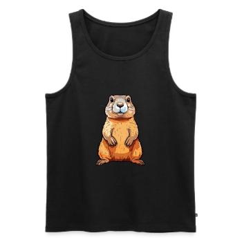 Gopher Colorful Watercolor Cartoon Kawaii Animal - Men's Premium Organic Tank Top - black - Front - AI Model Male 178 light (178cm)