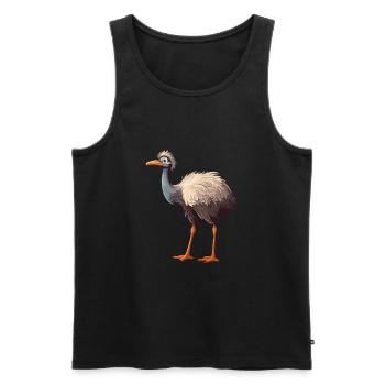 Strauß buntes Aquarell Cartoon Kawaii Tier - Männer Premium Bio Tank Top - Schwarz - Vorne - Michal (187cm)