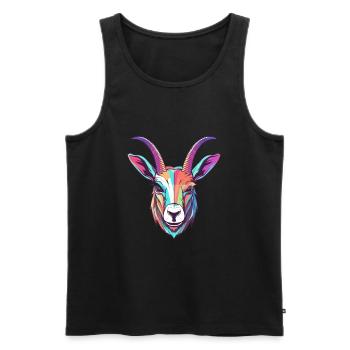 Oryx Aquarelle Colorée Dessin Animé Kawaii Animal - Débardeur bio Premium Homme - noir - Devant - AI Model Male 178 light (178cm)
