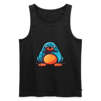 Mole Colorful Watercolor Cartoon Kawaii Animal - Men's Premium Organic Tank Top - black - Front - AI Model Male 178 light (178cm)