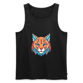 Rotluchs buntes Aquarell Karikatur Kawaii Tier - Männer Premium Bio Tank Top - Schwarz - Vorne - AI Model Male 178 light (178cm)