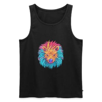 Stachelschwein Bunte Aquarell-Karikatur Kawaii Anima - Männer Premium Bio Tank Top - Schwarz - Vorne - AI Model Male 178 light (178cm)