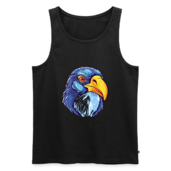Pinguin Buntes Aquarell Cartoon Kawaii Tier - Männer Premium Bio Tank Top - Schwarz - Vorne - Michal (187cm)
