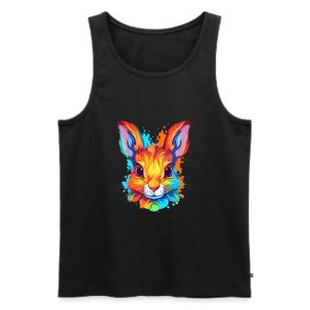 Squirrel Colorful Watercolor Cartoon Kawaii Animal - Men's Premium Organic Tank Top - black - Front - Michal (187cm)