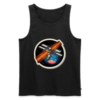 Satellit Raumfahrt - Männer Premium Bio Tank Top - Schwarz - Vorne - AI Model Male 178 light (178cm)