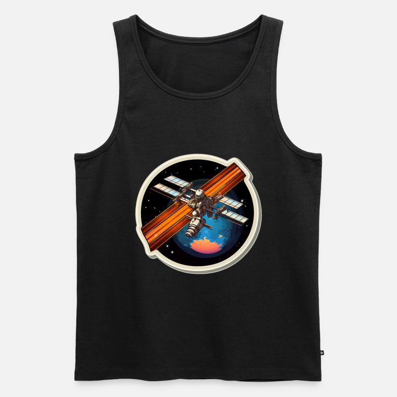 Satellit Raumfahrt - Männer Premium Bio Tank Top - Schwarz