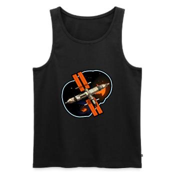 Satellit Raumfahrt - Männer Premium Bio Tank Top - Schwarz - Vorne - AI Model Male 178 light (178cm)