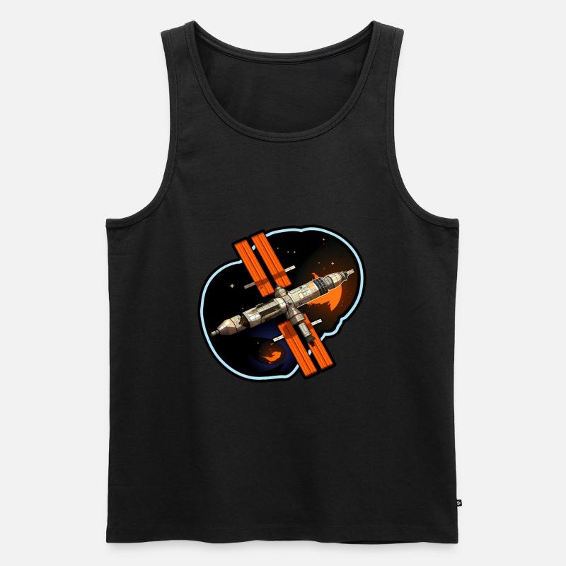 Satellit Raumfahrt - Männer Premium Bio Tank Top - Schwarz