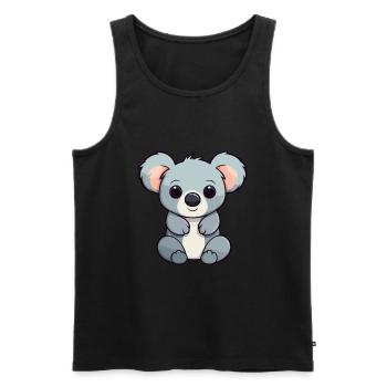 Koala Niedliche Karikatur Kawaii Aquarell Tier Haustier - Männer Premium Bio Tank Top - Schwarz - Vorne - Michal (187cm)