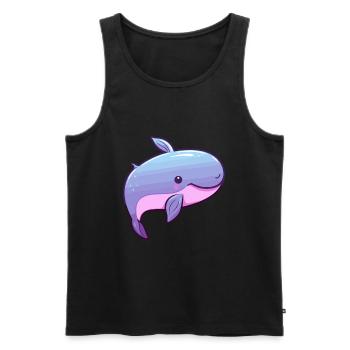 Wal Niedliche Karikatur Kawaii Aquarell Tier Haustier - Männer Premium Bio Tank Top - Schwarz - Vorne - Michal (187cm)