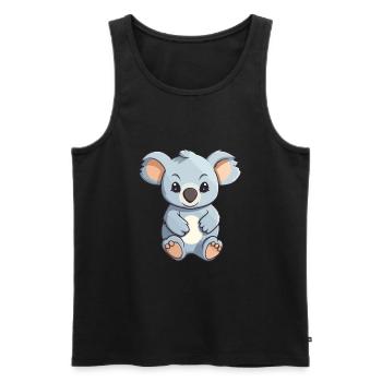 Koala Niedliche Karikatur Kawaii Aquarell Tier Haustier - Männer Premium Bio Tank Top - Schwarz - Vorne - Michal (187cm)