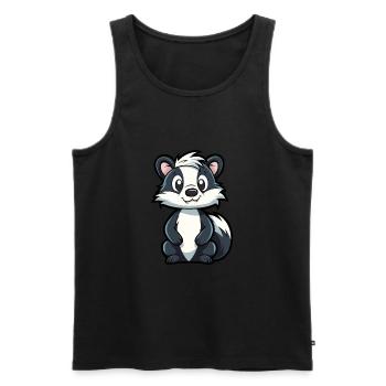 Skunk Mignon Dessin Animé Kawaii Aquarelle Animal De Compagnie - Débardeur bio Premium Homme - noir - Devant - AI Model Male 178 light (178cm)