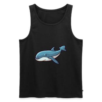 Wal Niedliche Karikatur Kawaii Aquarell Tier Haustier - Männer Premium Bio Tank Top - Schwarz - Vorne - Michal (187cm)
