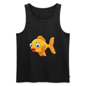 Fisch niedliche Karikatur Kawaii Aquarell Tier Haustier - Männer Premium Bio Tank Top - Schwarz - Vorne - Michal (187cm)