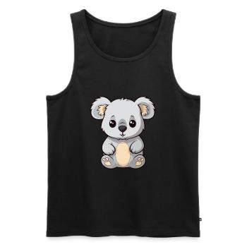 Koala Niedliche Karikatur Kawaii Aquarell Tier Haustier - Männer Premium Bio Tank Top - Schwarz - Vorne - Michal (187cm)