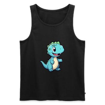Dinosaure Mignon Dessin Animé Kawaii Aquarelle Animal Animal De Compagnie - Débardeur bio Premium Homme - noir - Devant - Michal (187cm)