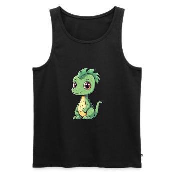 Dragon Mignon Dessin Animé Kawaii Aquarelle Animal De Compagnie - Débardeur bio Premium Homme - noir - Devant - Michal (187cm)