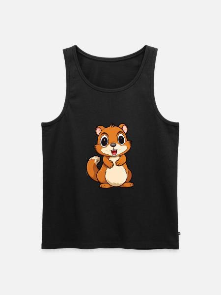 Jordegern Sød tegneserie Kawaii Akvarel Dyr Kæledyr - Herre Premium økologisk tanktop - sort