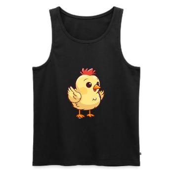 Poulet Mignon Dessin Animé Kawaii Aquarelle Animal De Compagnie - Débardeur bio Premium Homme - noir - Devant - Michal (187cm)