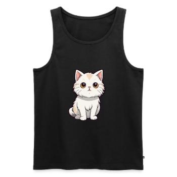 Katze niedliche Karikatur Kawaii Aquarell Tier Haustier - Männer Premium Bio Tank Top - Schwarz - Vorne - Michal (187cm)