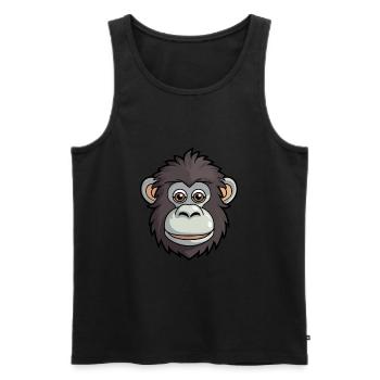 Babouin Mignon Dessin Animé Kawaii Aquarelle Animal De Compagnie - Débardeur bio Premium Homme - noir - Devant - AI Model Male 178 light (178cm)