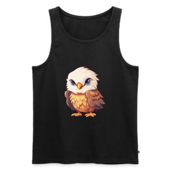 Aigle Mignon Dessin Animé Kawaii Aquarelle Animal De Compagnie - Débardeur bio Premium Homme - noir - Devant - Michal (187cm)