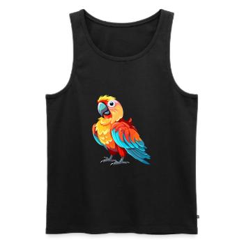 Papagei buntes Aquarell Cartoon Kawaii Tier - Männer Premium Bio Tank Top - Schwarz - Vorne - Michal (187cm)