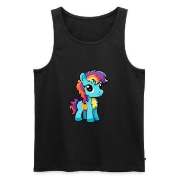 Ponny Cute Cartoon Kawaii Watercolor Animal Pet - Men's Premium Organic Tank Top - black - Front - AI Model Male 178 light (178cm)