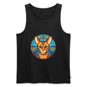 Ocicat Bunte Karikatur Kawaii Anima - Männer Premium Bio Tank Top - Schwarz - Vorne - AI Model Male 178 light (178cm)