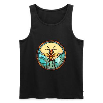 Fourmi vitrail coloré dessin animé Kawaii Animal - Débardeur bio Premium Homme - noir - Devant - Michal (187cm)