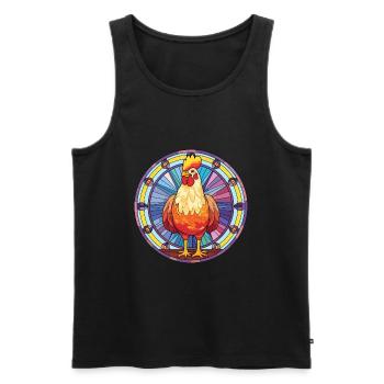 Huhn Buntes Glas Bunte Karikatur Kawaii Anim - Männer Premium Bio Tank Top - Schwarz - Vorne - Michal (187cm)