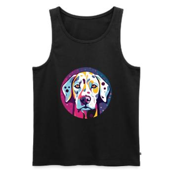 Dalmatinischer Hund Bunte Karikatur Kawai - Männer Premium Bio Tank Top - Schwarz - Vorne - AI Model Male 178 light (178cm)