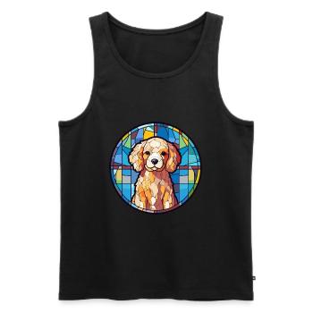 Hund Bunte Karikatur Kawaii Tier - Männer Premium Bio Tank Top - Schwarz - Vorne - AI Model Male 178 light (178cm)