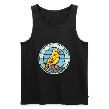 Kanarienvogel Bunte Karikatur Kawaii Anima - Männer Premium Bio Tank Top - Schwarz - Vorne - AI Model Male 178 light (178cm)