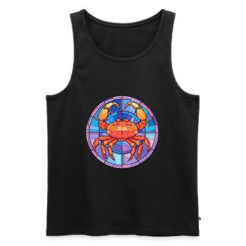 Krabben-Buntglas-Cartoon-Kawaii-Tier - Männer Premium Bio Tank Top - Schwarz - Vorne - Michal (187cm)