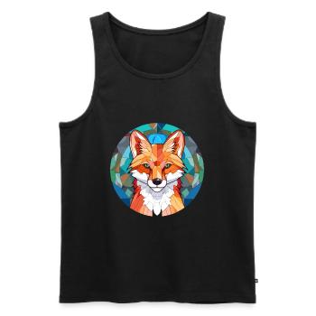 Fuchs Buntes Buntes Karikatur Kawaii Tier - Männer Premium Bio Tank Top - Schwarz - Vorne - AI Model Male 178 light (178cm)