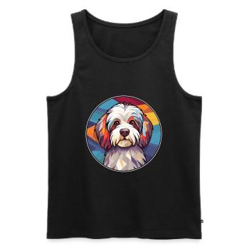 Havaneser Hund Bunte Karikatur Kawaii - Männer Premium Bio Tank Top - Schwarz - Vorne - Michal (187cm)