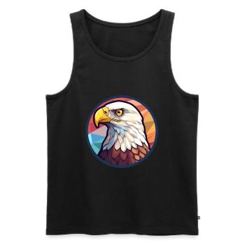 Adler Buntes Cartoon-Kawaii-Tier - Männer Premium Bio Tank Top - Schwarz - Vorne - Michal (187cm)