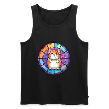 Hamster Bunte Karikatur Kawaii Anim - Männer Premium Bio Tank Top - Schwarz - Vorne - Michal (187cm)