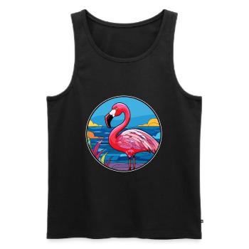 Flamingo Buntes Glas Bunte Karikatur Kawaii Ani - Männer Premium Bio Tank Top - Schwarz - Vorne - Michal (187cm)