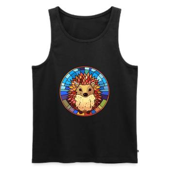 Igel Bunte Karikatur Kawaii Ani - Männer Premium Bio Tank Top - Schwarz - Vorne - AI Model Male 178 light (178cm)