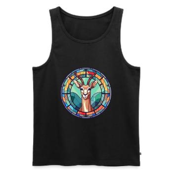 Impala Buntglas Bunte Karikatur Kawaii Anima - Männer Premium Bio Tank Top - Schwarz - Vorne - AI Model Male 178 light (178cm)