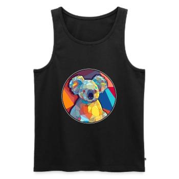 Koala Buntglas Bunte Karikatur Kawaii Tier - Männer Premium Bio Tank Top - Schwarz - Vorne - Michal (187cm)