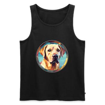 Labrador Retriever Hund Buntes Glas Bunter Wagen - Männer Premium Bio Tank Top - Schwarz - Vorne - Michal (187cm)