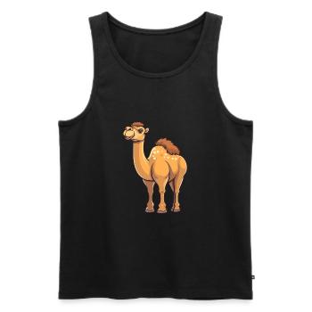 Camel Cute Cartoon Kawaii Watercolor Animal Pet - Men's Premium Organic Tank Top - black - Front - AI Model Male 178 light (178cm)